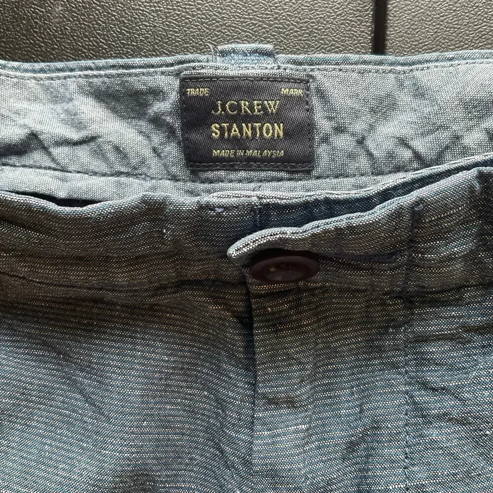 J.Crew Stanton Baird McNutt Irish Linen Blend Shorts Mens 30 Blue 9”